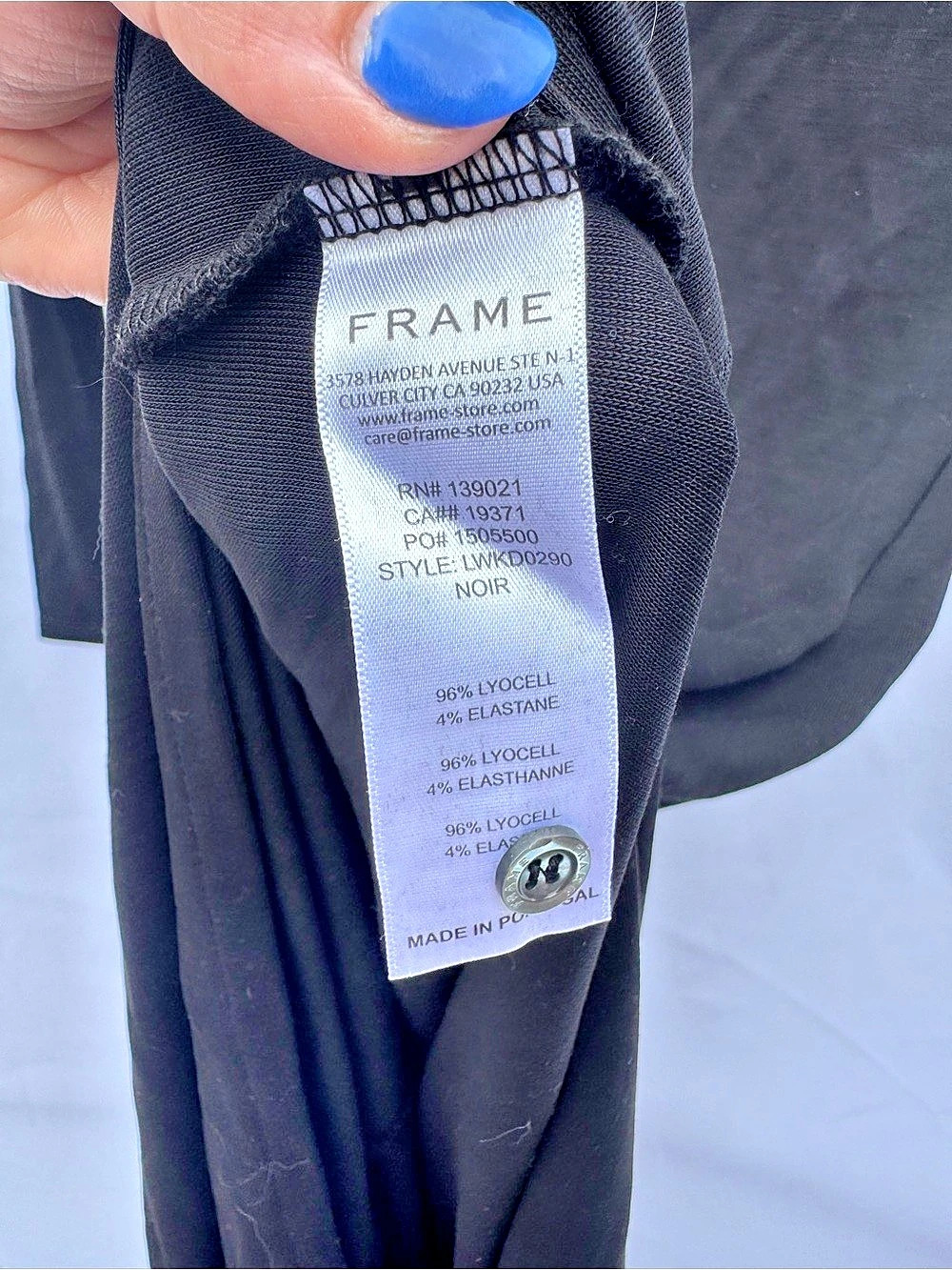 FRAME Henley Maxi Dress Noir Black S/P – LWKD0290 - Picture 10 of 12